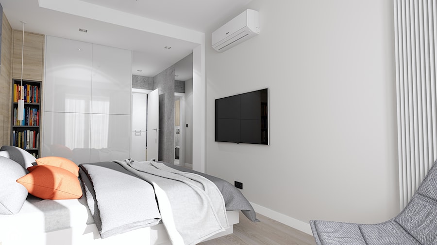 Projekt mieszkania w stylu nowoczesnym M01_2018 Świdnica - Sypialnia, styl minimalistyczny - zdjęcie od Aretzky Design