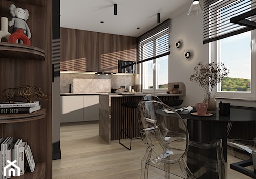 Projekt małego mieszkania M01_2023 Dzierżoniów - Jadalnia, styl nowoczesny - zdjęcie od Aretzky Design