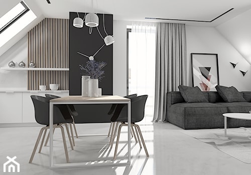 Projekt minimalistycznego salonu D02_2019 Jaworzno - Jadalnia, styl minimalistyczny - zdjęcie od Aretzky Design