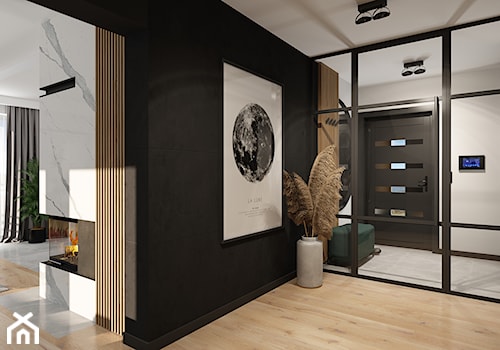 Projekt minimalistycznej strefy dziennej oraz sypialni D02_2020 Bielawa - Hol / przedpokój, styl minimalistyczny - zdjęcie od Aretzky Design