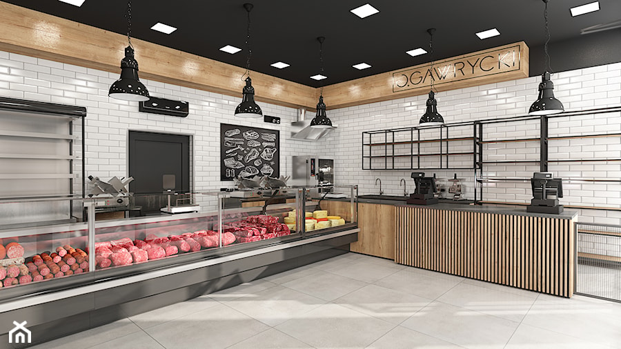 Projekt sklepu mięsnego U01_2021 Dzierżoniów - Wnętrza publiczne, styl nowoczesny - zdjęcie od Aretzky Design