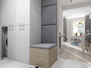 Projekt mieszkania w stylu nowoczesnym M01_2018 Świdnica - Średni biały hol / przedpokój, styl minimalistyczny - zdjęcie od Aretzky Design