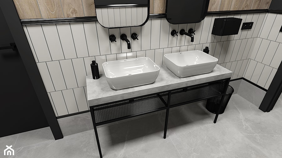 Projekt toalety w biurze U02_2020 Dzierżoniów - Wnętrza publiczne, styl nowoczesny - zdjęcie od Aretzky Design