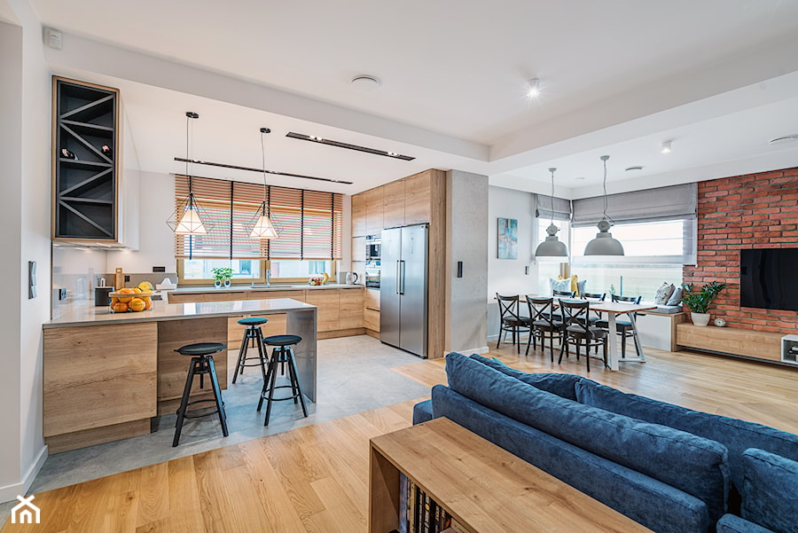 Realizacja domu w stylu soft loft D01_2019 Burkatów - Salon, styl industrialny - zdjęcie od Aretzky Design