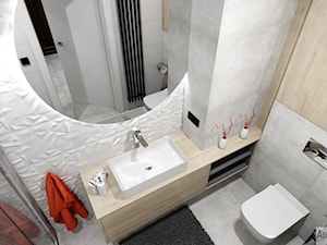 Projekt mieszkania w stylu nowoczesnym M01_2018 Świdnica - Łazienka, styl minimalistyczny - zdjęcie od Aretzky Design