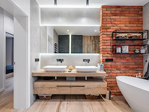 Realizacja domu w stylu soft loft D01_2019 Burkatów - Łazienka, styl industrialny - zdjęcie od Aretzky Design