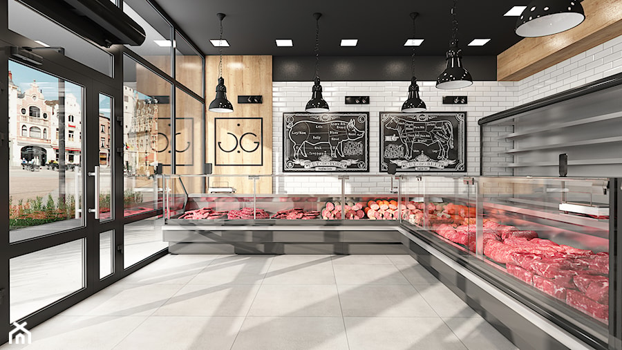 Projekt sklepu mięsnego U01_2021 Dzierżoniów - Wnętrza publiczne, styl nowoczesny - zdjęcie od Aretzky Design