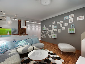 Mieszkanie 65mkw - Salon, styl nowoczesny - zdjęcie od City Cube architektura wnętrz