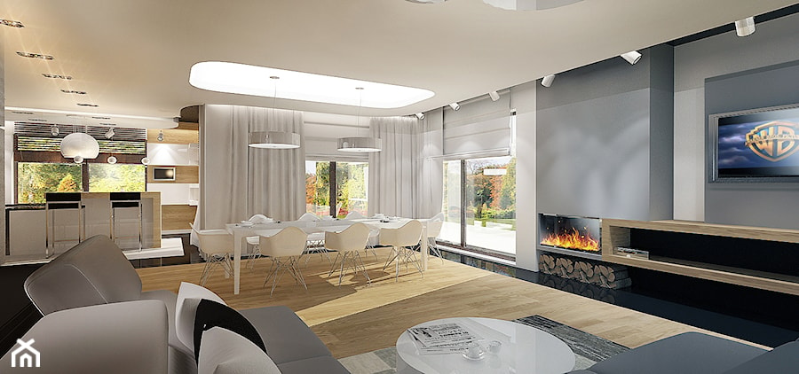 Dom 150m2 /WWA - Salon, styl minimalistyczny - zdjęcie od City Cube architektura wnętrz