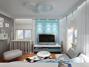 Mieszkanie 65mkw - Salon, styl nowoczesny - zdjęcie od City Cube architektura wnętrz