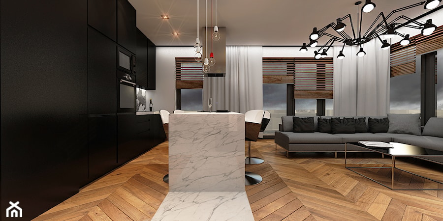 Projekt Mieszkania WWA - Salon, styl nowoczesny - zdjęcie od City Cube architektura wnętrz