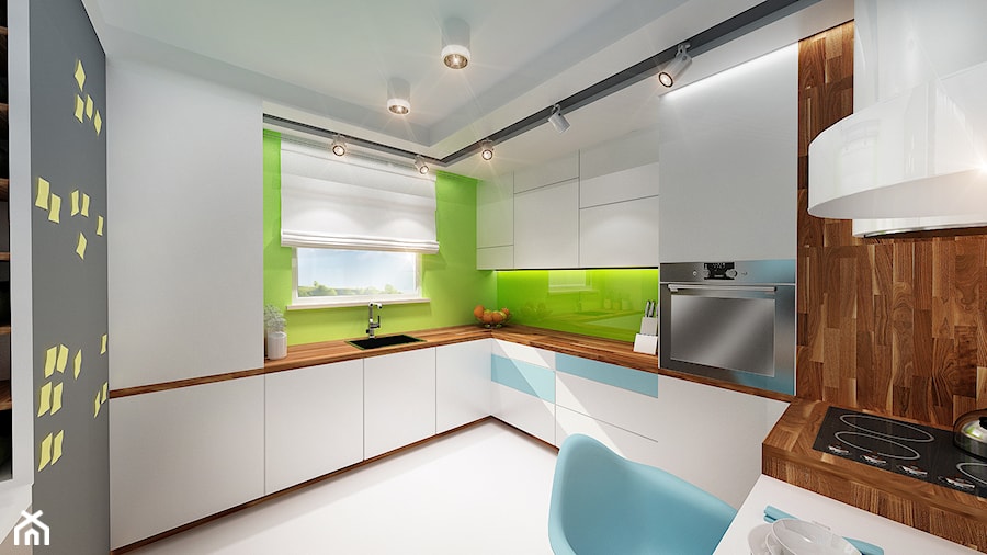 Mieszkanie 65mkw - Kuchnia, styl nowoczesny - zdjęcie od City Cube architektura wnętrz