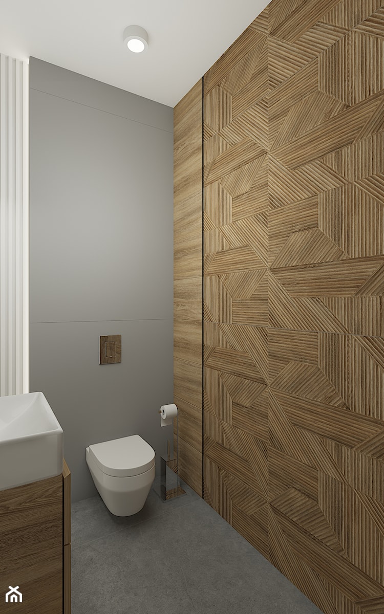 Mała łazienka dla gości - Mała z punktowym oświetleniem łazienka, styl minimalistyczny - zdjęcie od meinDESIGN