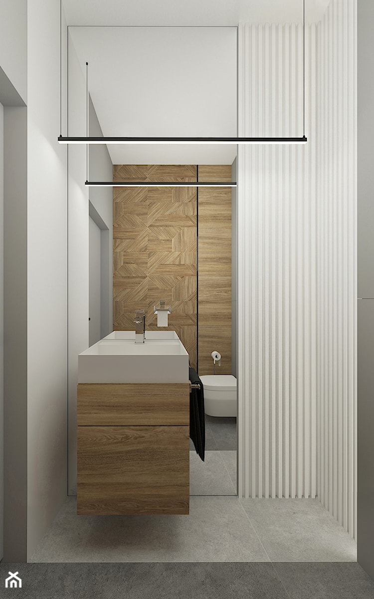 Mała łazienka dla gości - Mała bez okna łazienka, styl minimalistyczny - zdjęcie od meinDESIGN