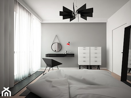 Aranżacje wnętrz - Sypialnia: Apartament w Nordic Haven, Bydgoszcz - Średnia biała szara sypialnia, styl nowoczesny - meinDESIGN. Przeglądaj, dodawaj i zapisuj najlepsze zdjęcia, pomysły i inspiracje designerskie. W bazie mamy już prawie milion fotografii!