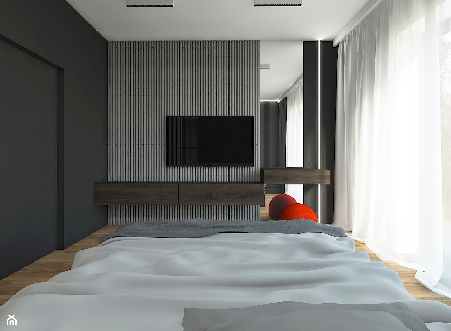 Minimalistyczna sypialnia - Sypialnia, styl minimalistyczny - zdjęcie od meinDESIGN - Homebook