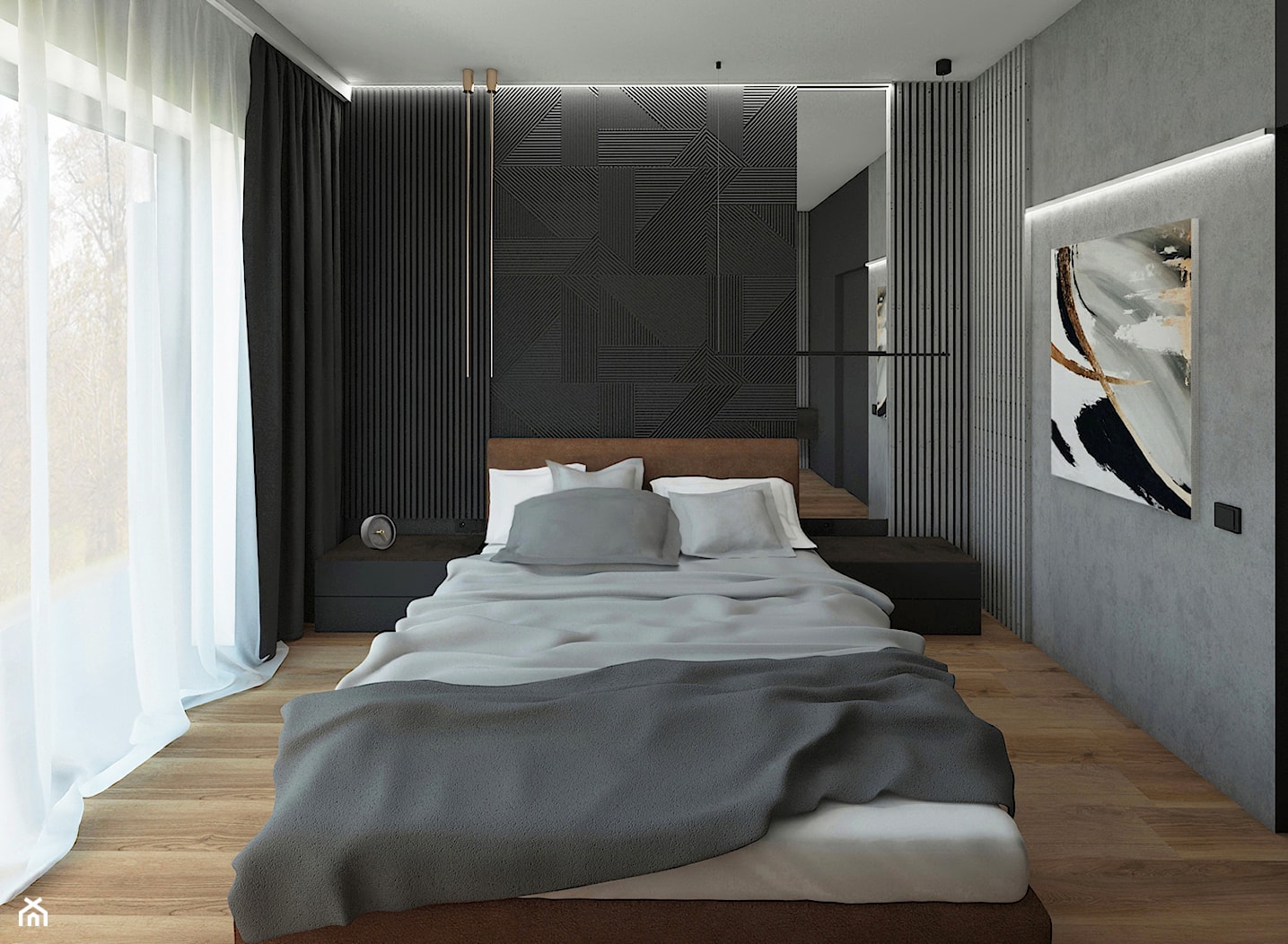 Minimalistyczna sypialnia - Sypialnia, styl minimalistyczny - zdjęcie od meinDESIGN - Homebook