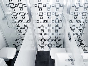 Łazienka czarno - biała - zdjęcie od SPOIWO studio