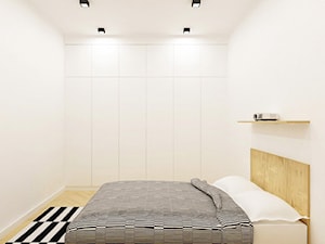 M3 Bronowice - Średnia biała sypialnia, styl skandynawski - zdjęcie od SPOIWO studio