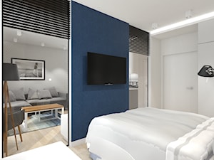 MIESZKANIE W SOPOCIE 2 - Średnia biała niebieska sypialnia, styl nowoczesny - zdjęcie od Luk Studio Pracownia Projektowa