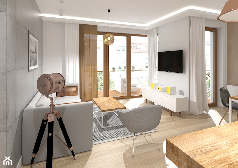 APARTAMENT W SOPOCIE - Salon, styl industrialny - zdjęcie od Luk Studio Pracownia Projektowa