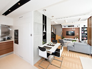 AURA - GDAŃSK CENTRUM - Mała biała jadalnia w salonie, styl nowoczesny - zdjęcie od Luk Studio Pracownia Projektowa