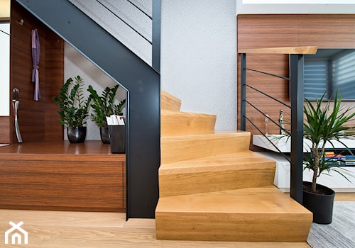 AURA - GDAŃSK CENTRUM - Schody wachlarzowe drewniane, styl nowoczesny - zdjęcie od Luk Studio Pracownia Projektowa