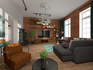 Brick Wall - mieszkanie w Kamienicy - Duży biały salon - zdjęcie od Kwadraton