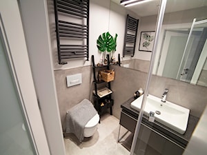 Małe jest pięknę - mała łazienka w męskim stylu - Mała bez okna łazienka, styl nowoczesny - zdjęcie od Kwadraton