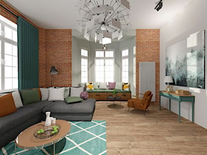 Brick Wall - mieszkanie w Kamienicy - Duży biały salon - zdjęcie od Kwadraton