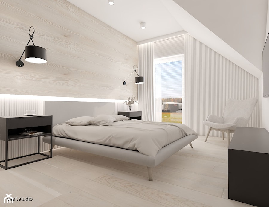 dom Trzaskowo - Sypialnia, styl minimalistyczny - zdjęcie od ESEF.STUDIO