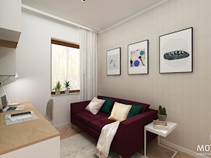 MOTHI.FORM ⋅ JASNY DOM W KOKOTOWIE - Średnie w osobnym pomieszczeniu z sofą białe szare biuro, styl nowoczesny - zdjęcie od MOTHI.form