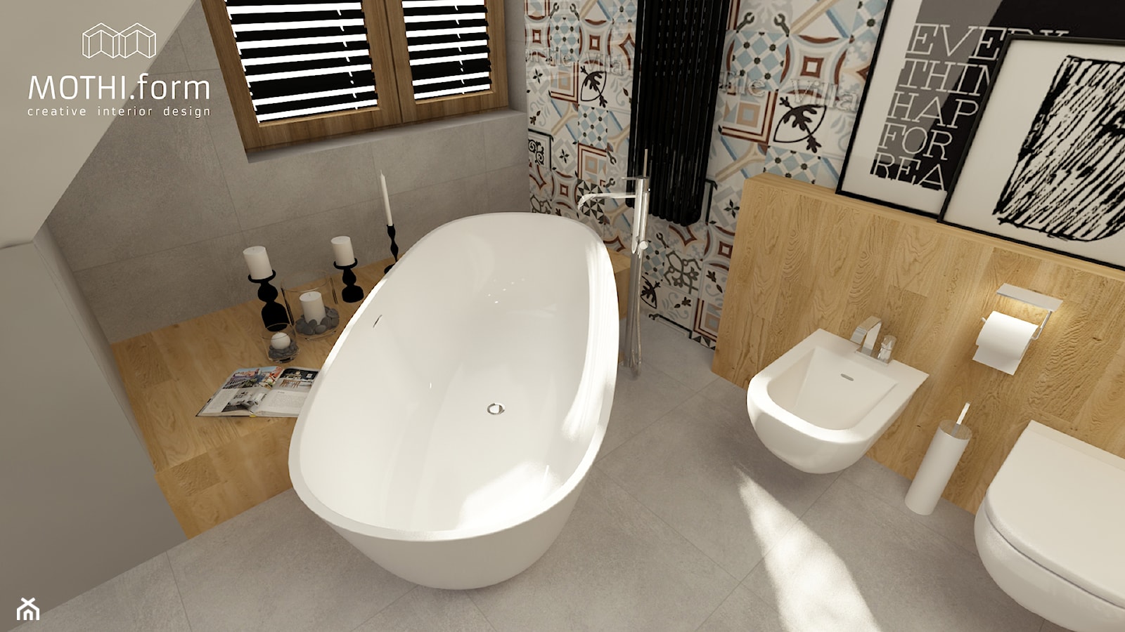 patchworkowa łazienka - zdjęcie od MOTHI.form - Homebook