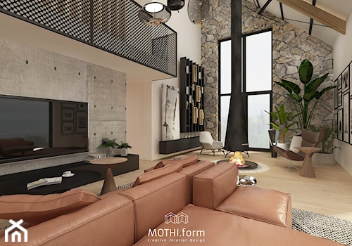 MOTHI.FORM ⋅ DOM NAD ZALEWEM ⋅ MYŚLENICE - Salon, styl nowoczesny - zdjęcie od MOTHI.form