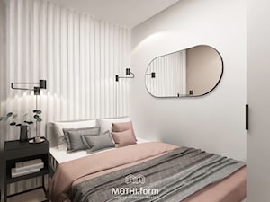 MOTHI.FORM ⋅ ELEGANCKA KAWALERKA POD WYNAEJM ⋅ KRAKÓW - Mała beżowa biała sypialnia, styl nowoczesny - zdjęcie od MOTHI.form
