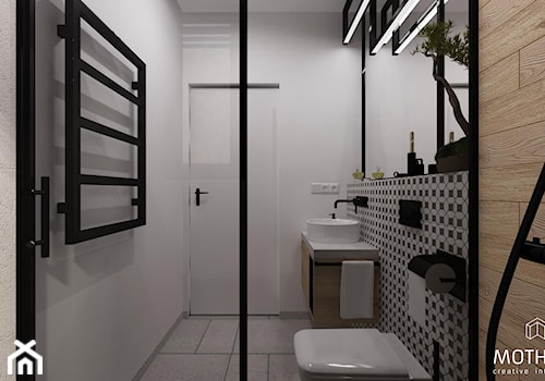 MOTHI.FORM ⋅ INDUSTRIALNY DOM ⋅ KOKOTÓW - Średnia bez okna z lustrem łazienka, styl industrialny - zdjęcie od MOTHI.form