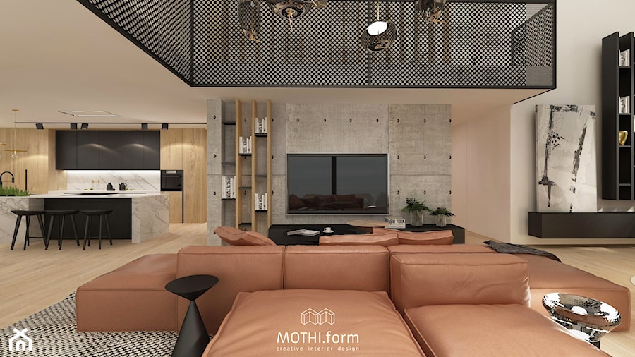 MOTHI.FORM ⋅ DOM NAD ZALEWEM ⋅ MYŚLENICE - Salon, styl nowoczesny - zdjęcie od MOTHI.form
