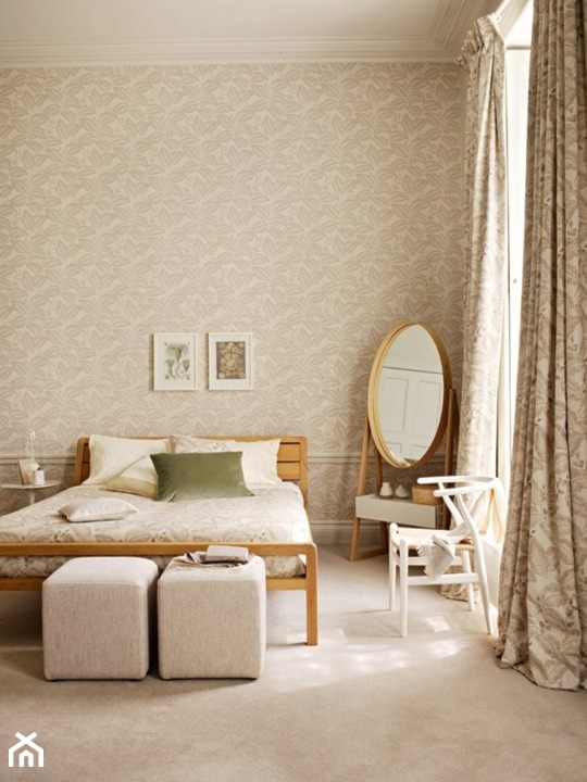 Mała szara sypialnia, styl vintage - zdjęcie od WallDecor