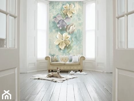 Średni biały salon, styl glamour - zdjęcie od WallDecor