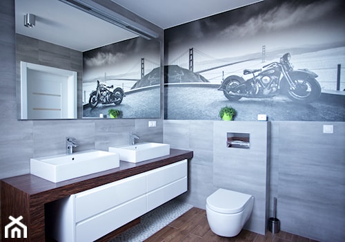 Bliźniak w Gruszczynie - Średnia łazienka, styl nowoczesny - zdjęcie od Norbert Perliński