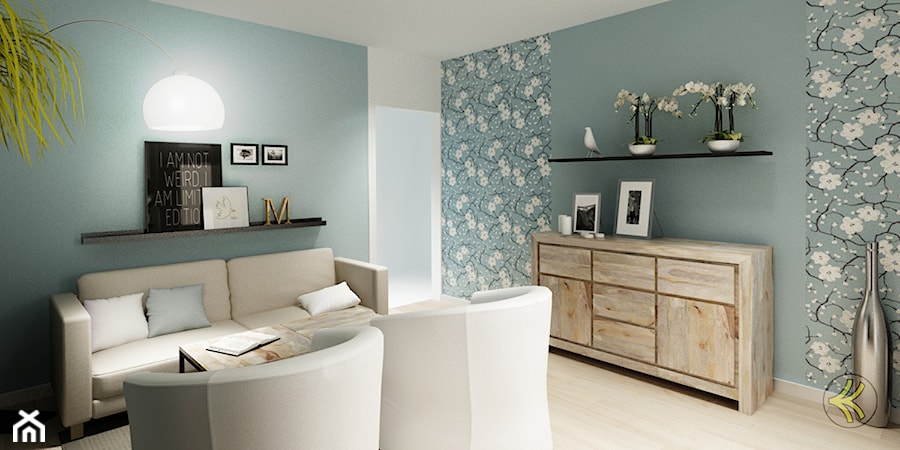 Wielki Błękit ponad horyzontem - Salon, styl minimalistyczny - zdjęcie od 3Deko Wnętrza