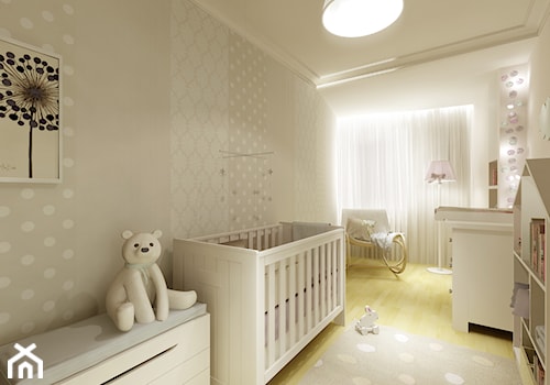 Pokój Tosi - Średni biały szary pokój dziecka dla niemowlaka dla chłopca dla dziewczynki, styl nowoczesny - zdjęcie od 3Deko Wnętrza
