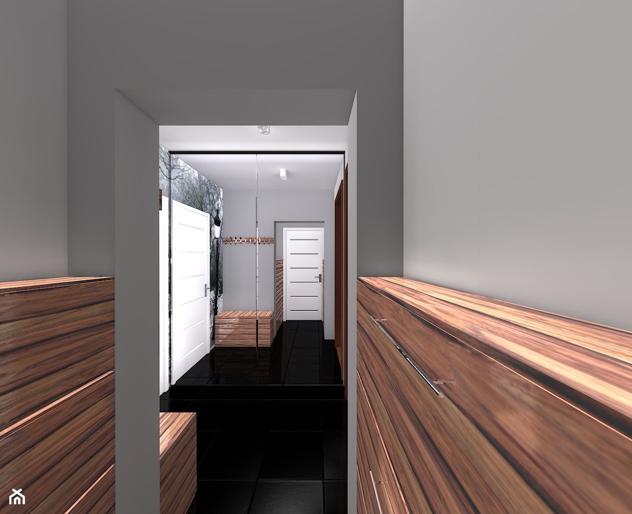 Dom Przasnysz-wnętrze - Hol / przedpokój, styl minimalistyczny - zdjęcie od LAURA DESIGN - Homebook