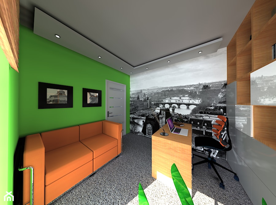 Dom Przasnysz-wnętrze - Biuro, styl nowoczesny - zdjęcie od LAURA DESIGN