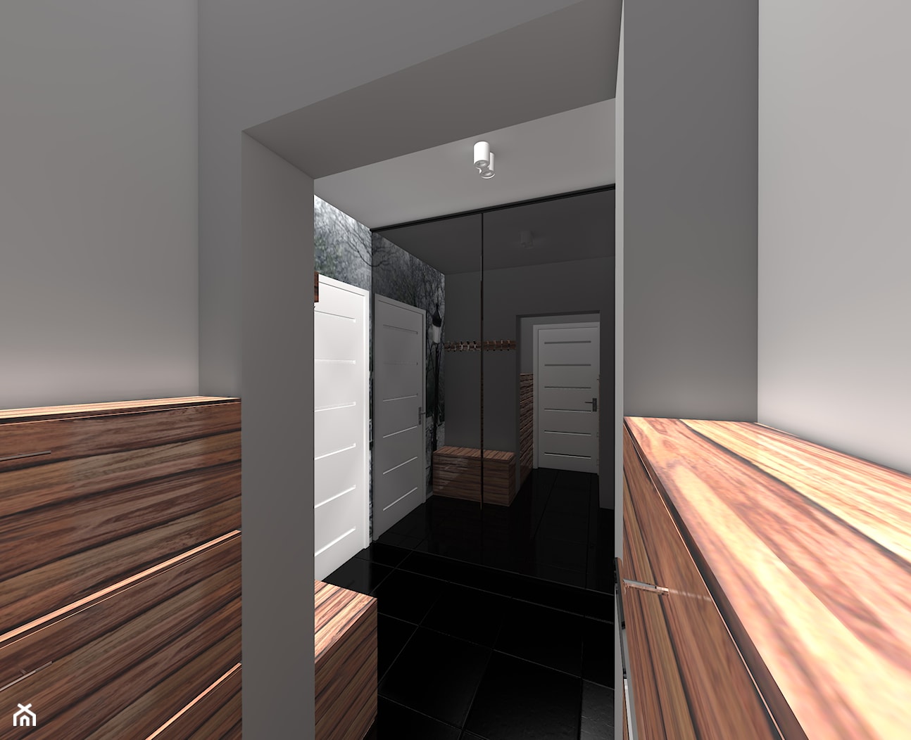 Dom Przasnysz-wnętrze - Hol / przedpokój, styl minimalistyczny - zdjęcie od LAURA DESIGN - Homebook