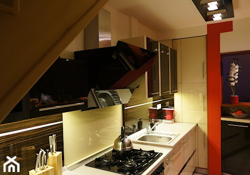 Kuchnia - szklane fronty - Kuchnia, styl nowoczesny - zdjęcie od Robert Łatka - projektowanie mebli kuchennych