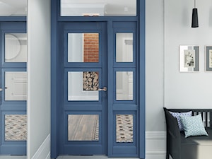 dom z niebieskimi drzwiami - Hol / przedpokój, styl nowoczesny - zdjęcie od SAJE ARCHITEKCI Joanna Morkowska-Saj