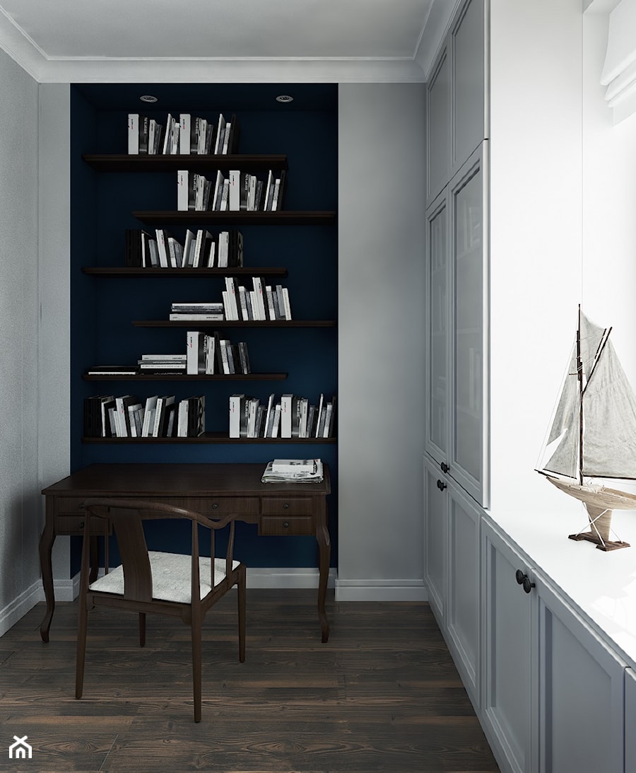 dom z niebieskimi drzwiami - Biuro, styl nowoczesny - zdjęcie od SAJE ARCHITEKCI Joanna Morkowska-Saj