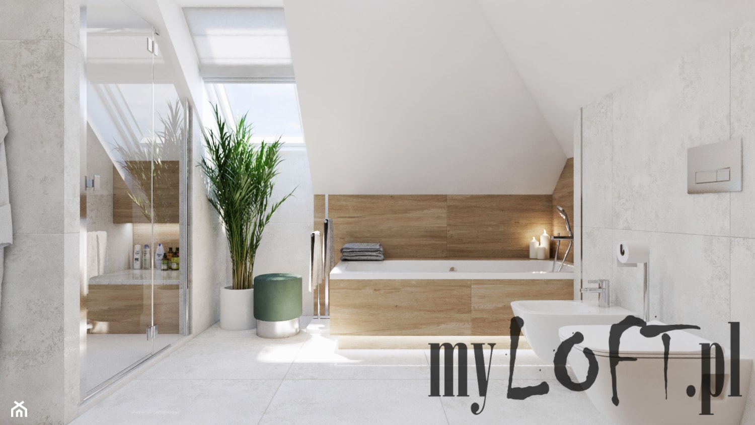 Łazienka na poddaszu - zdjęcie od MyLOFT projektowanie i aranżacja wnętrz i elewacji - Homebook