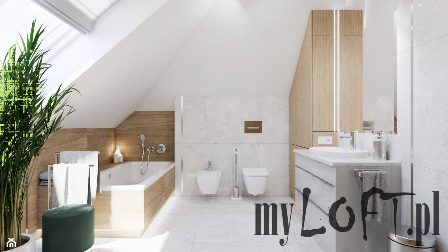 Łazienka na poddaszu - zdjęcie od MyLOFT projektowanie i aranżacja wnętrz i elewacji - Homebook